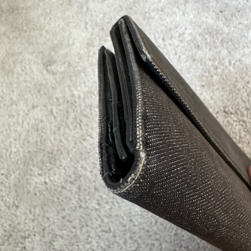 Bvlgari Bulgari logo authentic vintage long logomania in gray denim wallet - Picture 11 of 15